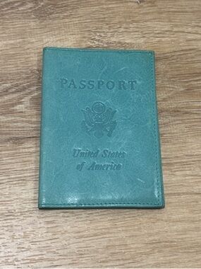 Vintage ABAS Leather Passport Holder Turquoise